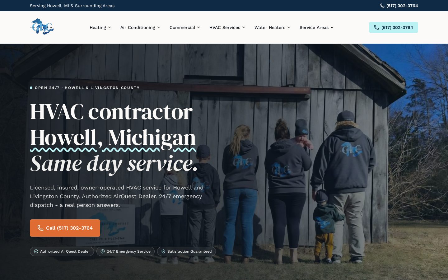 Great Lakes Comfort website - built by Upward Bound Media