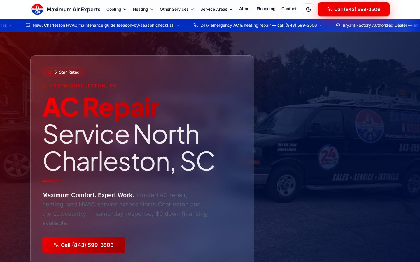 Maximum Air Experts website - built by Upward Bound Media