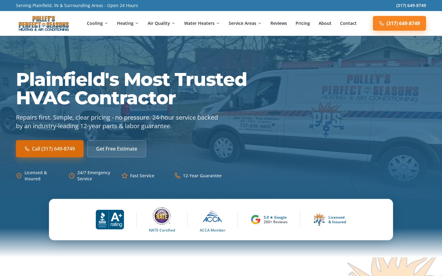 Polley's Perfect Seasons website - built by Upward Bound Media