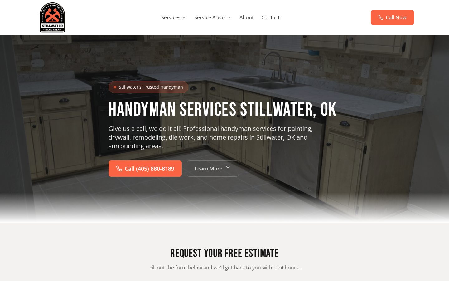 Stillwater Handymen website - built by Upward Bound Media